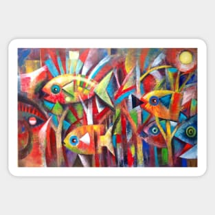 Abstract fish Sticker